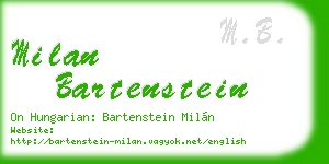 milan bartenstein business card